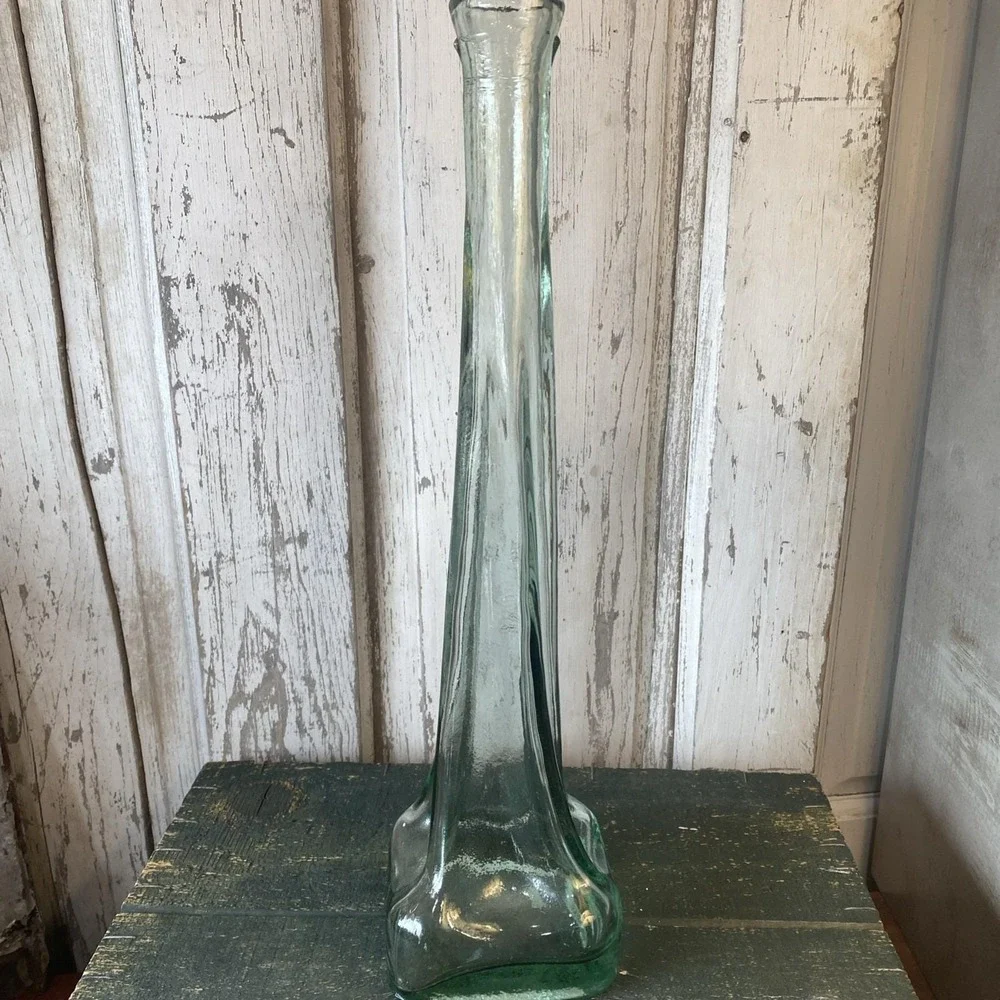 MCM‎ Rosenthal Netters Pale Green Blown Glass Flower Vase Made in Spain 16.5